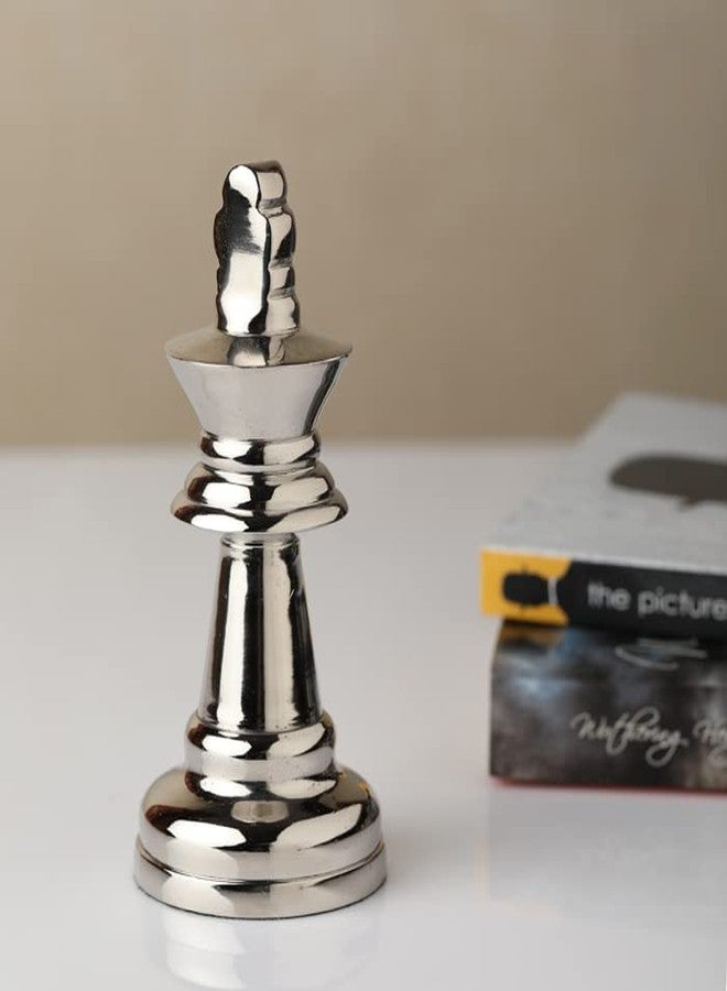 Decor de Maison Brings Handcrafted Chess King Small Decorative Showpiece|Chess Pieces for Home Decor|Sculpture for Livingroom, Drawing Room, Office, Table, Desk & Shelf Decor in Silver (6x6x14cm) - Image 4