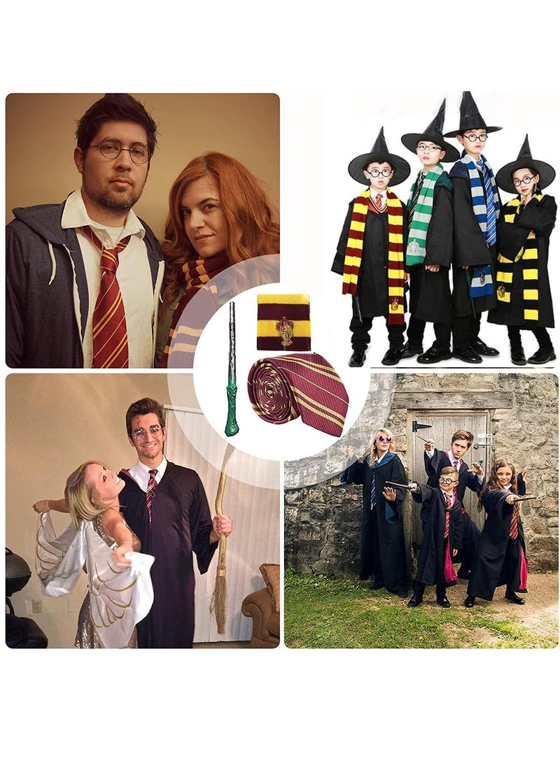 Compatible for 6 Piece Harry Potter COS Performing Set, Harry Potter Hufflepuff Deluxe Robe Childs Costume with Wand Tie Scarf,Costume for Harry Potter Fans Cosplay Gifts Accessory-L  - Image 3