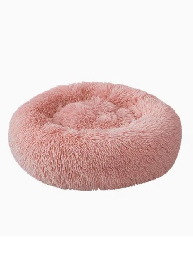 Yolu Comfortable Soft Plush Pet Cushion, Washable Anti Anxiety Dog Cat Round Bed  - Image 1
