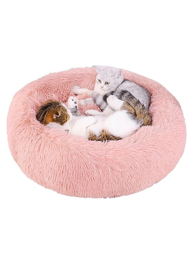 Yolu Comfortable Soft Plush Pet Cushion, Washable Anti Anxiety Dog Cat Round Bed  - Image 4