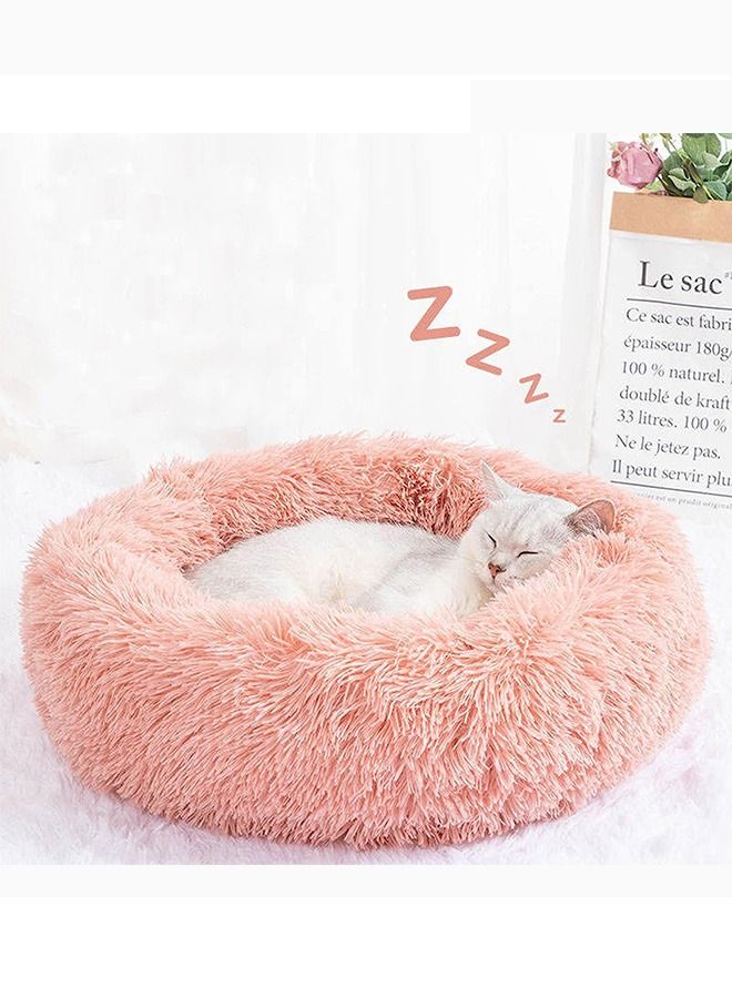 Yolu Comfortable Soft Plush Pet Cushion, Washable Anti Anxiety Dog Cat Round Bed  - Image 3