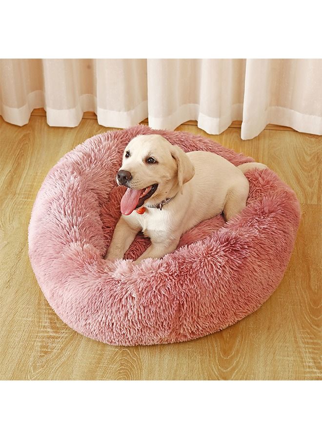 Yolu Comfortable Soft Plush Pet Cushion, Washable Anti Anxiety Dog Cat Round Bed  - Image 5