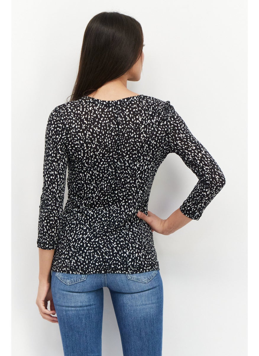 Women Round Neck Long Sleeve Allover Print Top, Black - pzsku/ZBB094F06B2918EFFBBE8Z/45/_/1724351141/3b76a104-a3c1-4da5-8ceb-6559d16996f9