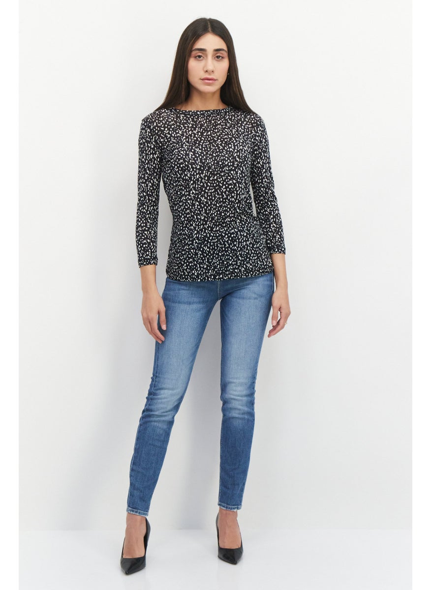 Women Round Neck Long Sleeve Allover Print Top, Black - pzsku/ZBB094F06B2918EFFBBE8Z/45/_/1739801588/9363102a-af2e-46e5-bfd8-f44abd3c8fa6