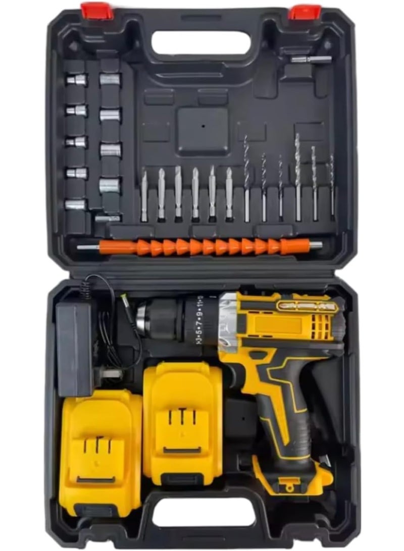24-Piece Cordless Drill Set Heavy Duty Power Tool Kit with Rechargeable Battery  Variable Speed Electric Drill with LED Light - Image 1