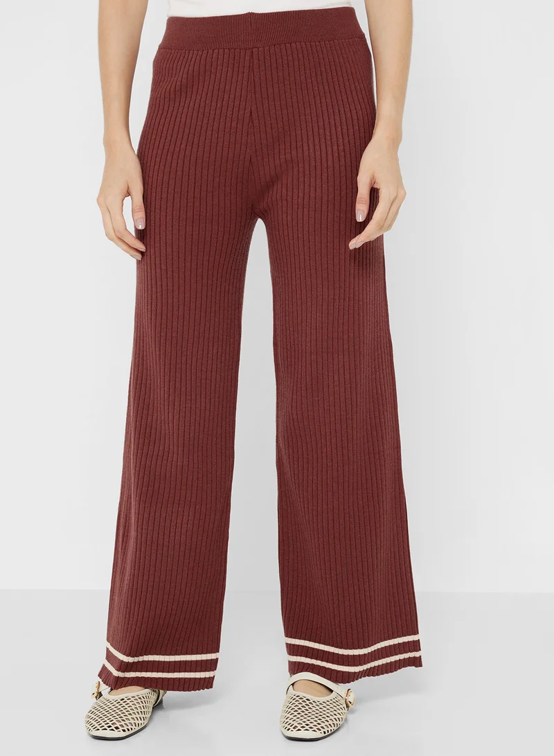 Ginger Basics High Neck Relaxed Fit Stripe Sweater & Pant Set