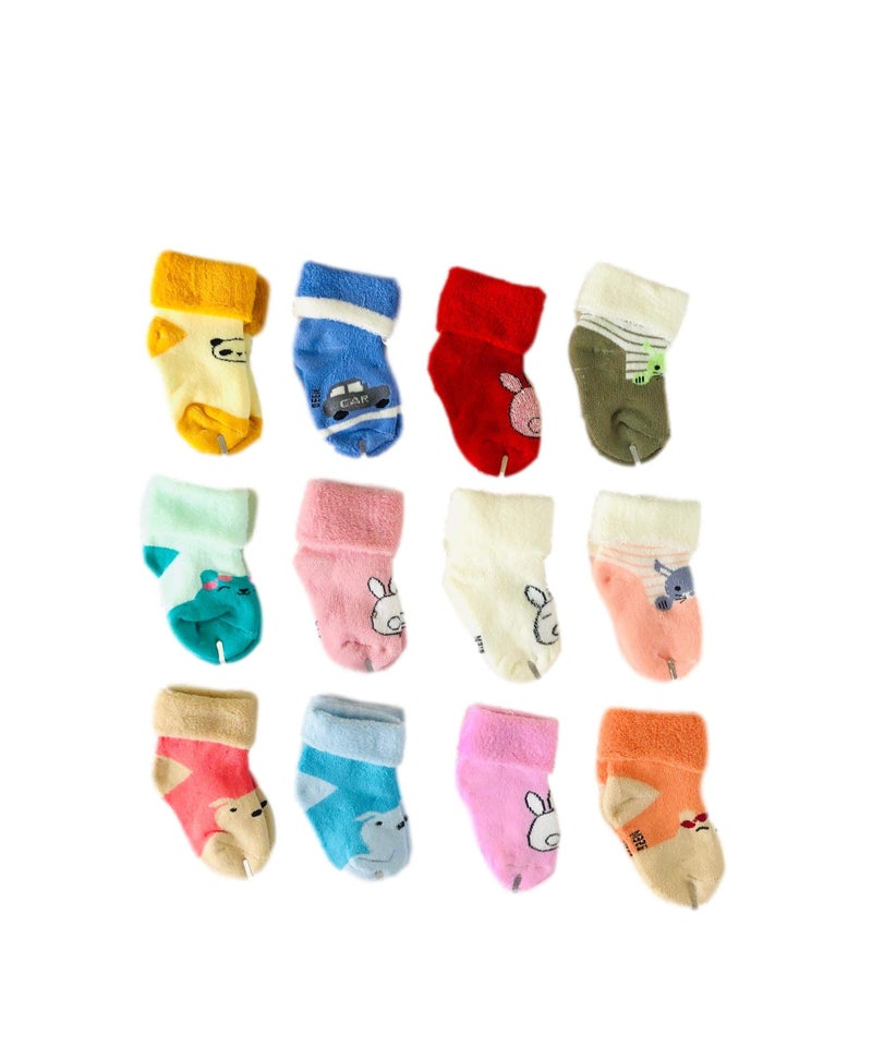 Freshfoot Baby Boy's Ankle Length Organic Cotton Socks For New Born Baby (Age 0-12 Months) 8 Pairs Of Socks, Multicolored - Image 1