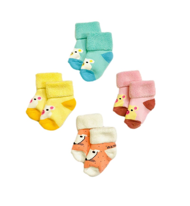 Freshfoot Baby Boy's Ankle Length Organic Cotton Socks For New Born Baby (Age 0-12 Months) 8 Pairs Of Socks, Multicolored - Image 3