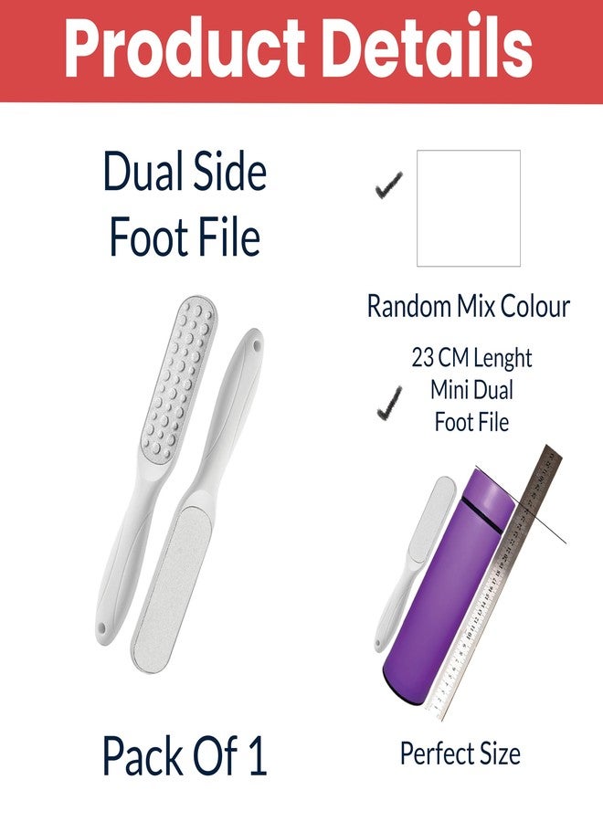 TEMPERIA (1pc) Foot Scrubber for Dead Skin - Double Sided Pedicure Kit for Women - Feet File Scrub Tools, Heel Scraper Filer & Leg Cleaner Brush - Easy to Use (Multicolour) (HF724-1) - Image 2