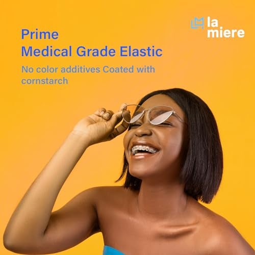 LA MIERE 100 حزمة من الأربطة المطاطية للأسنان من نوع أرتودونتيك، أربطة مطاطية داخل الفم، حمراء، أرنب، ثقيلة 65 أونصة 316 - Image 5