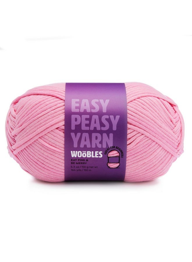 ث  وبليز غزل Woobles Easy Peasy، غزل الكروشيه والحياكة للمبتدئين بغرز سهلة الرؤية - غزل للكروشيه - غزل متوسط الكثافة #4 - مزيج من القطن والنايلون - Image 1