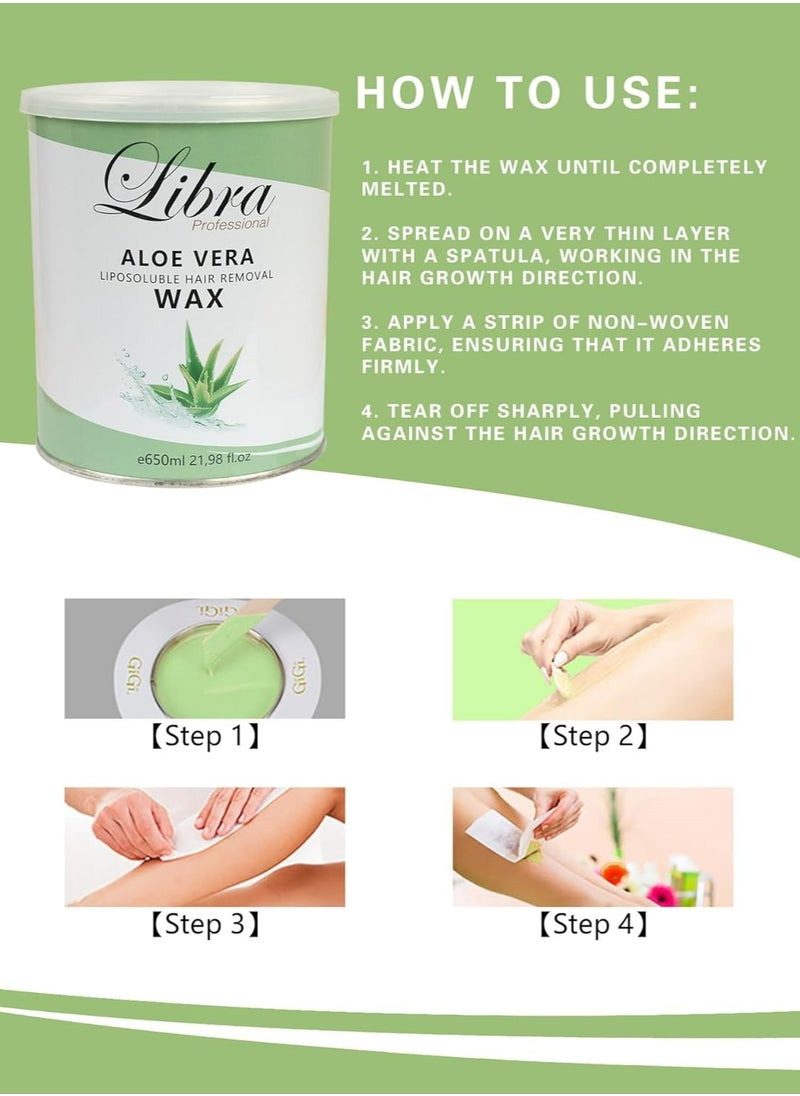 Hair Removal Wax Aloe Vera 650ML 2PCS