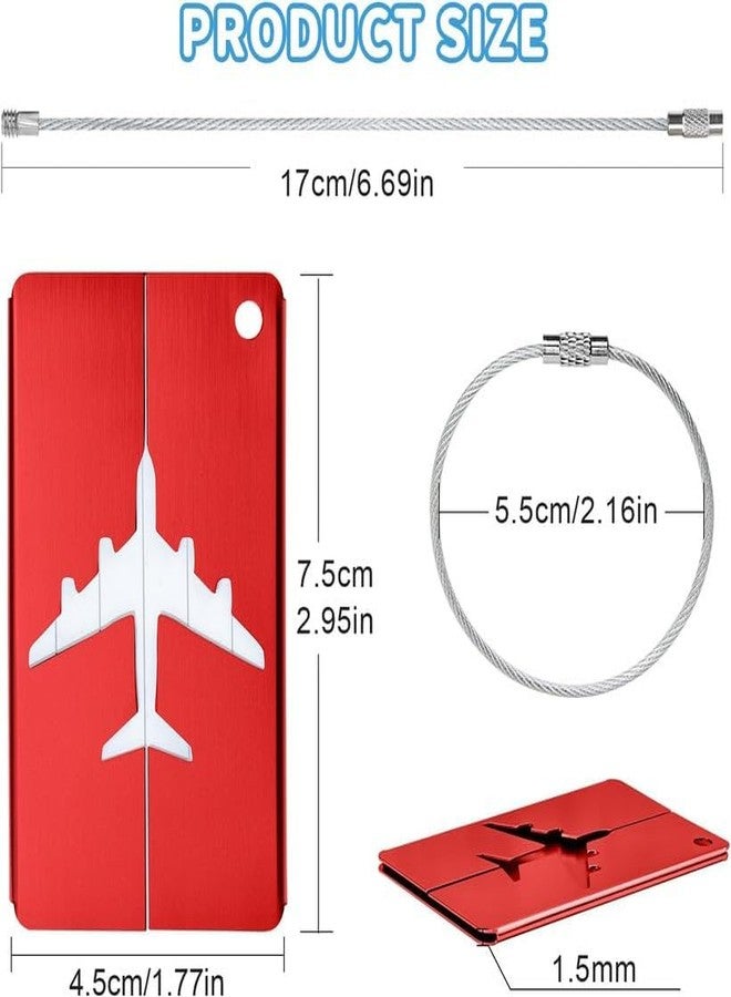 ATARANGI Aluminum Alloy Metallic Luggage Tags with Handle Wraps | Stainless Steel Loop | Anti-Break Travel Bag Tags for Suitcase, Backpack, School & Office Bags (Set of 4) - Image 2