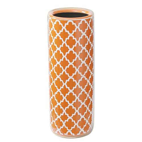 HOZUSO Porcelain Ceramic Umbrella Stand Umbrella Holder Modern Style Floor Vase for Storing Canes Walking Sticks for Entryway Indoor Decor 24‘’High - Image 1