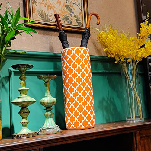 HOZUSO Porcelain Ceramic Umbrella Stand Umbrella Holder Modern Style Floor Vase for Storing Canes Walking Sticks for Entryway Indoor Decor 24‘’High - Image 4