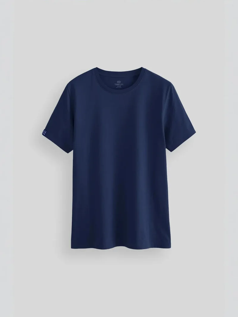 تومي لايف TOMMY Men's Cotton Elastane Crew Neck T-Shirt