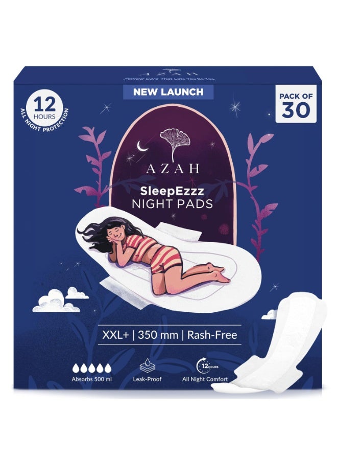 Azah XXL+ Sanitary Napkins for Women [Pack of 30] | 350MM Large Night Pads | Cottony Soft Sanitary Napkins for Women | XXL+ Pads for Woman |Leak Proof for Overnight Protection | Extra Long & Wide Back - Image 4