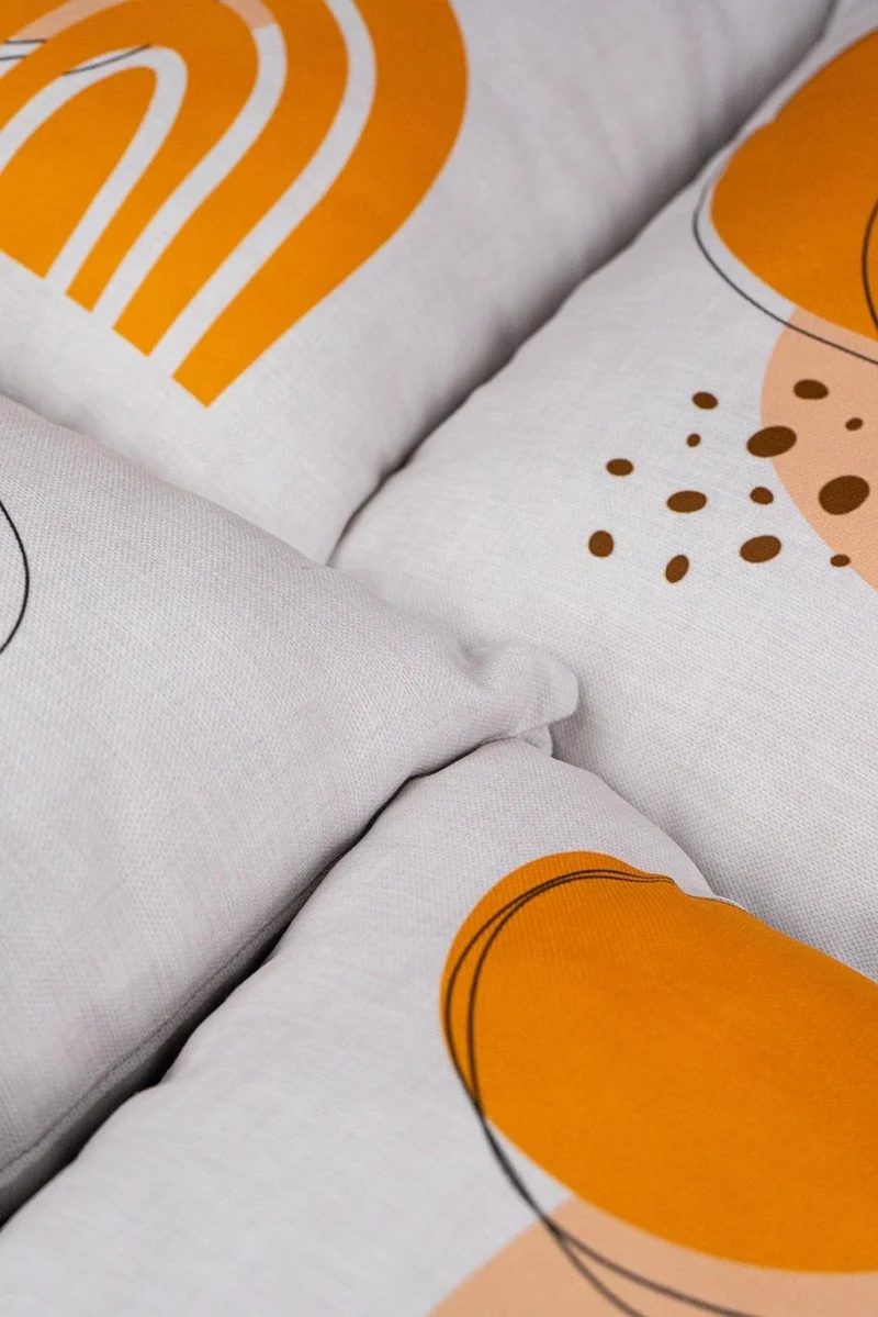كانغو هوم Double-Sided Orange Bohemian Modern Patterned 4-Piece Digital Printed Throw Pillow Pillow Case Set 4KMBS106-CT