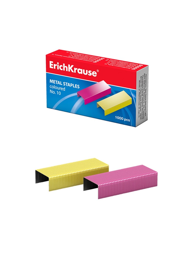 ErichKrause 1000-Piece Coloured Staple Pins #10 Size - Image 1