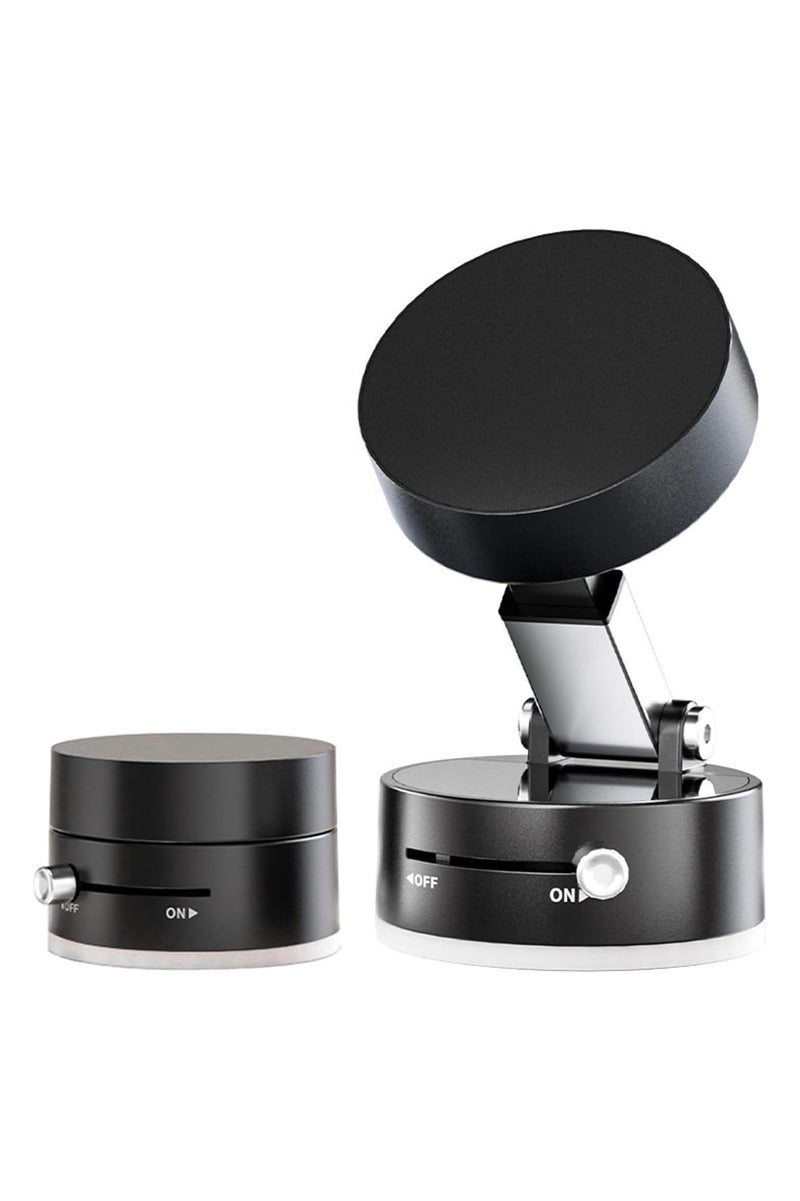 Vacuum Suction Magnetic Car Phone Holder Mount Fit All Phones,Adjustable Phone Holders for Your Car Home Office Smooth Surfaces,Metal Ring Stick Outside of Case Non-Magnetic . 360° Rotatable & Foldable Mount - Image 1