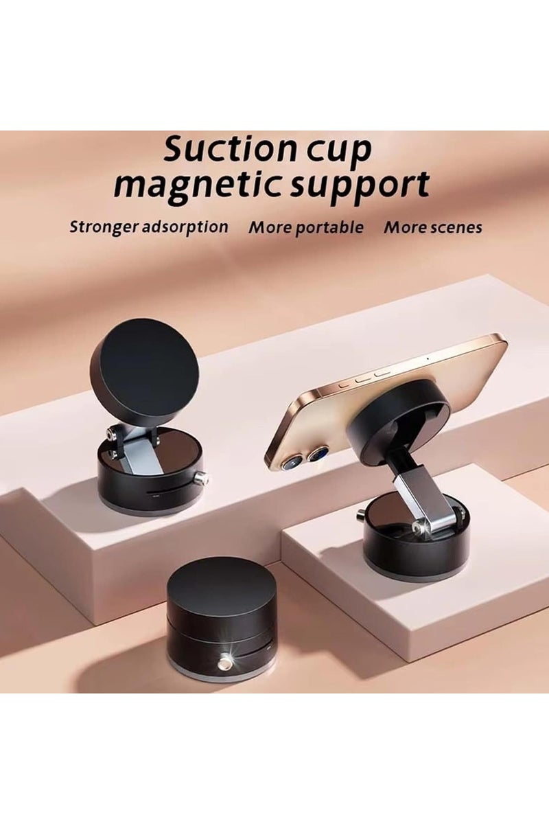 Vacuum Suction Magnetic Car Phone Holder Mount Fit All Phones,Adjustable Phone Holders for Your Car Home Office Smooth Surfaces,Metal Ring Stick Outside of Case Non-Magnetic . 360° Rotatable & Foldable Mount - Image 3