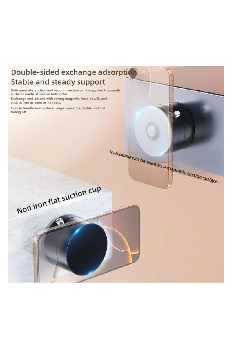 Vacuum Suction Magnetic Car Phone Holder Mount Fit All Phones,Adjustable Phone Holders for Your Car Home Office Smooth Surfaces,Metal Ring Stick Outside of Case Non-Magnetic . 360° Rotatable & Foldable Mount - Image 4
