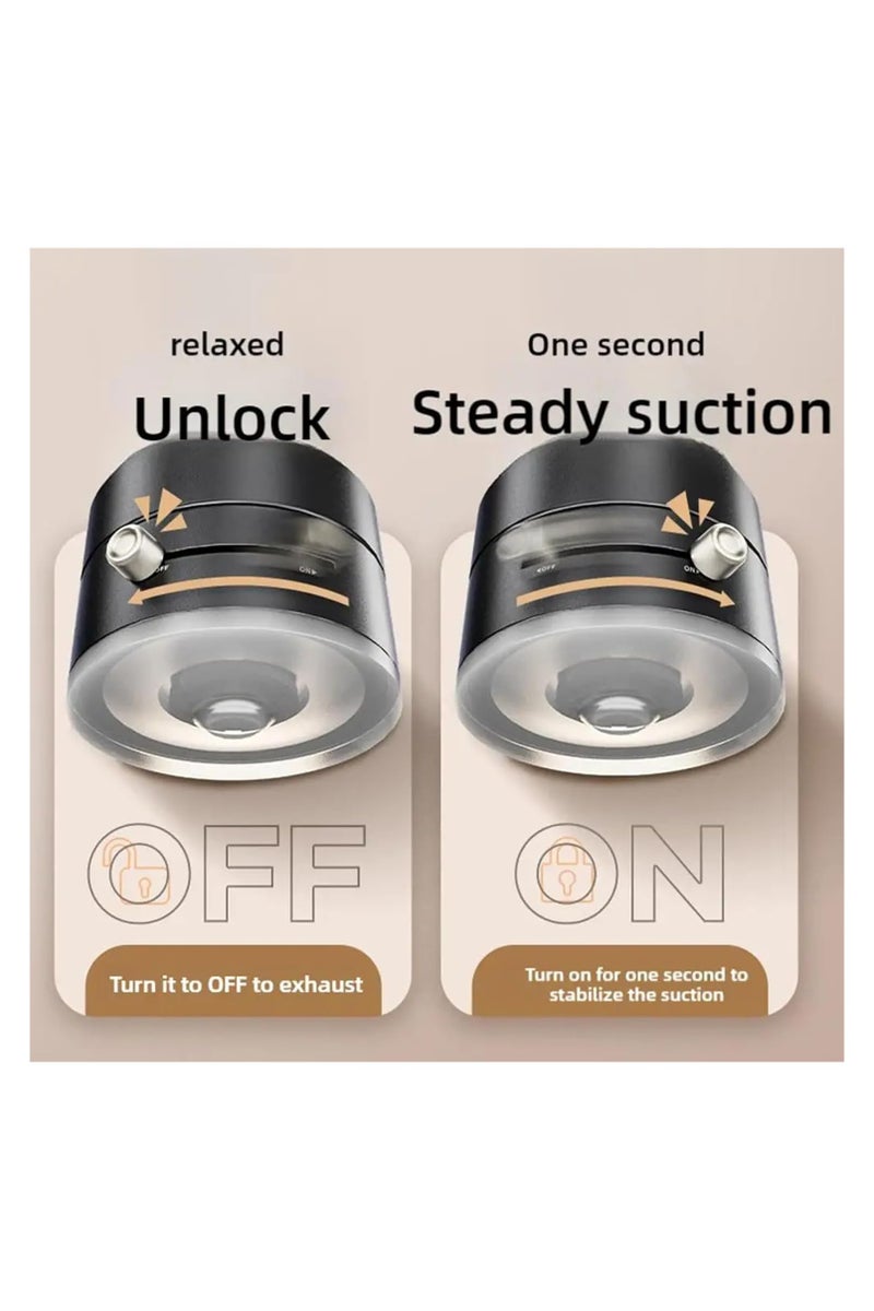 Vacuum Suction Magnetic Car Phone Holder Mount Fit All Phones,Adjustable Phone Holders for Your Car Home Office Smooth Surfaces,Metal Ring Stick Outside of Case Non-Magnetic . 360° Rotatable & Foldable Mount - Image 5