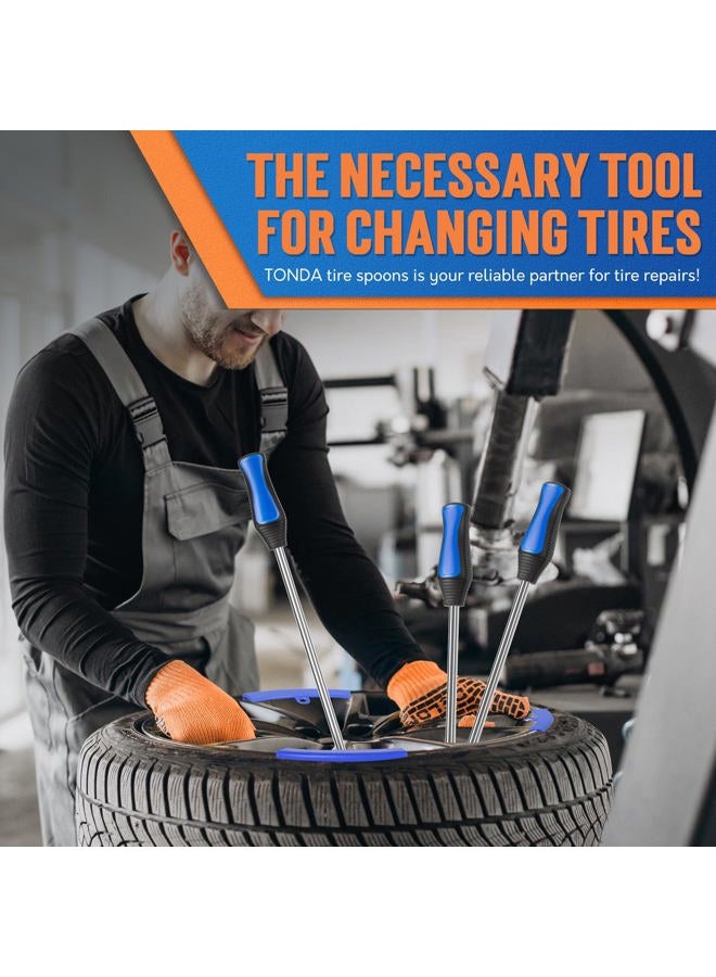 TONDA Tire Spoons Tool Set, Motorcycle Tire Changer Include 3 Tire Spoons, 3 Rim Protector, 10 Valve Caps, 6 Piece Valve Cores - Image 3