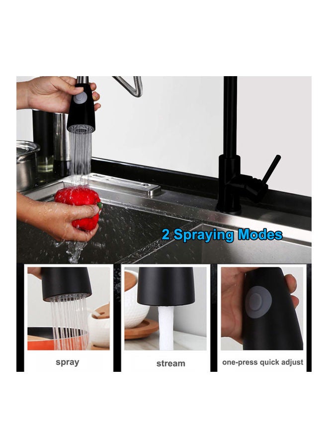 Pull Out Kitchen Faucets With Sprayer Bathroom Basin Sink Faucets Black 1None - Image 5