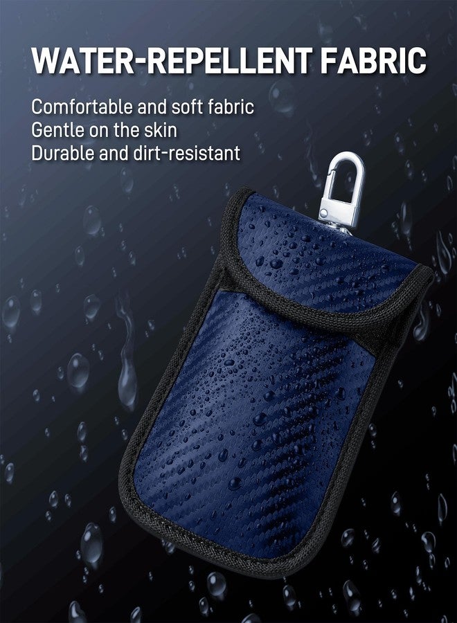 Vammcht 2PK Faraday Key Fob Protector, 2-Pack Blue Carbon Fiber Anti-Theft Signal Blocking Faraday Pouch for Car RFID Key - Image 4