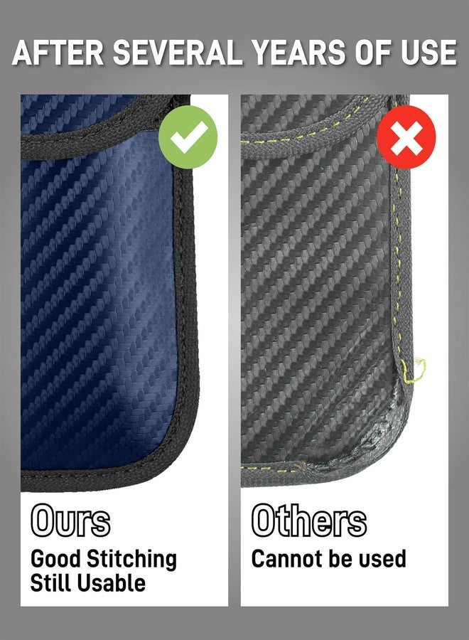 Vammcht 2PK Faraday Key Fob Protector, 2-Pack Blue Carbon Fiber Anti-Theft Signal Blocking Faraday Pouch for Car RFID Key - Image 5