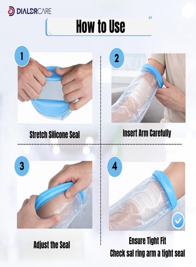 DIALDRCARE Neoprene Waterproof Elbow Cast Cover For Shower And Bath, Reusable Sealed Watertight Cast Protector , One Size, Fracture - Image 5