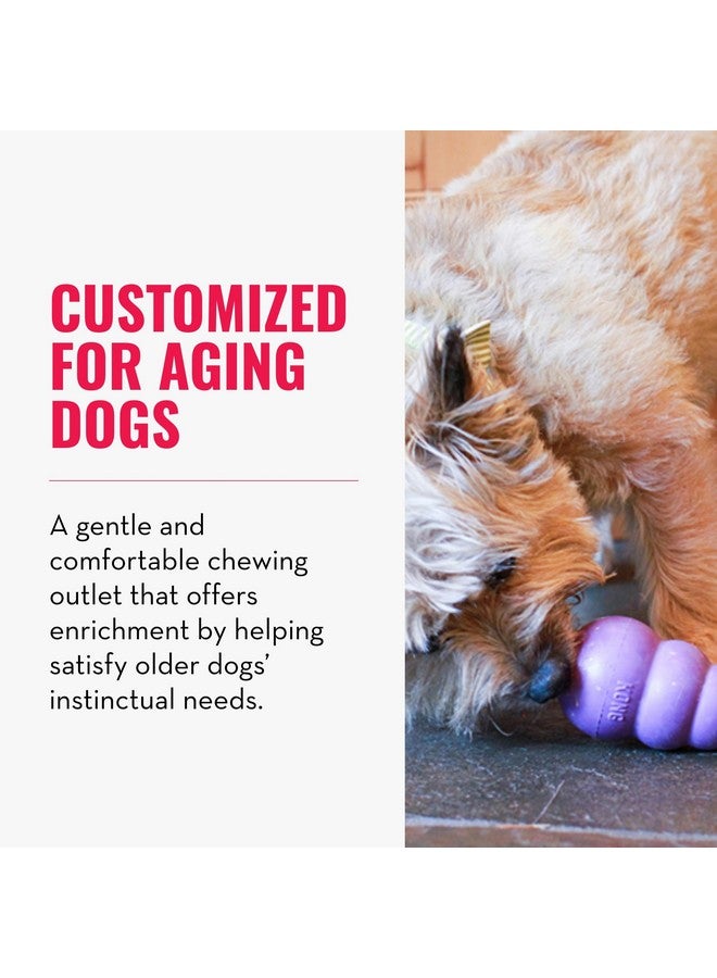 KONG Senior - Dog Toy with Gentle, Natural Rubber - Durable Dog Toy for Older Dogs - Use Treats with Stuffable Chew Toy - Treat Toy for Chewing & Fetching - for Medium Dogs - Image 3