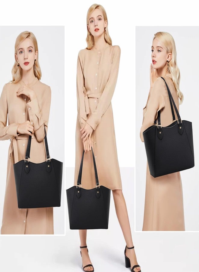 CHICAROUSAL Tote Bag for Women Large Handbags and Purses for Women PU Leather Womens Shoulder Bags, A Alz Black Yb - Image 3