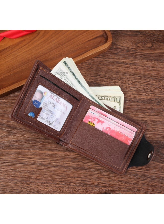 جيانغ بي أو محفظة رجال أعمال جديدة بسحاب - محفظة أفقية ثنائية الطي مع كبس مغناطيسي ، فتحات متعددة البطاقات وجيب للعملات المعدنية ، محفظة جلدية كاجوال للشباب - Image 5