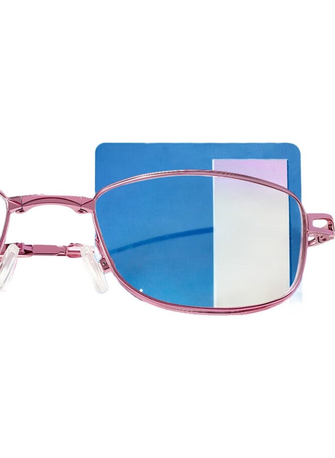 Sunset Red Reading Glasses For Women, High-Definition Anti-Blue Light Full-Frame Foldable Portable Fashionable Elegant Long-View Reading Glasses E9005W 2.5 Diopter - Image 1