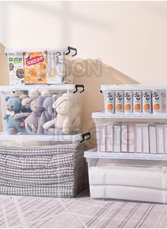 JCB CHIC 100L Clear Plastic Storage Box with Lockable Lid and Wheels,Plastic Organizer Bin with Handles,1pcs  - Image 3