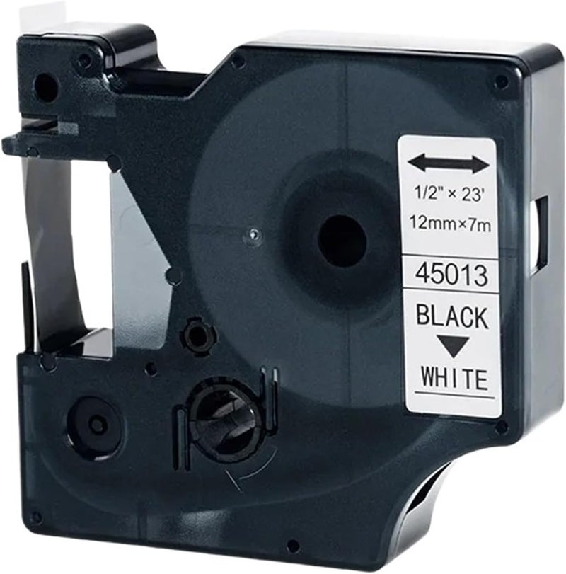 for Dymo D1 Label Tape 45013 Black On White 12mm for LabelManager 160 280 210D 360D Wireless PnP 220P 260P 450D Maker(1 Pack)