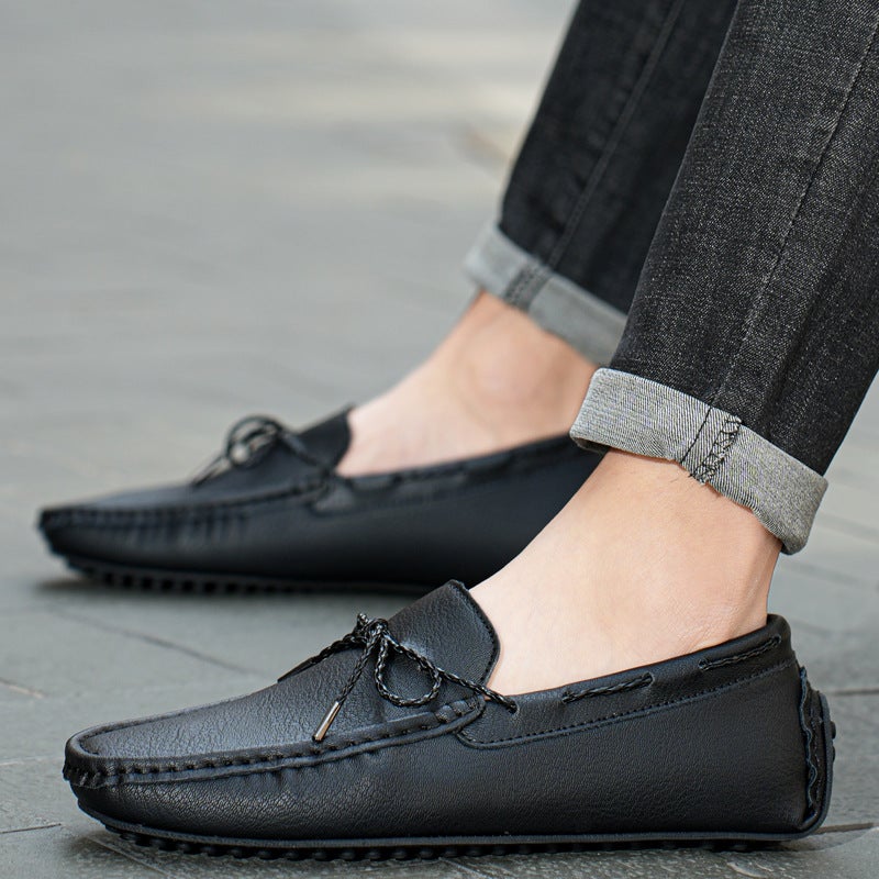 Four seasons long-term goods cross-border hot-selling foreign trade plus size men's fleece-lined warm bean shoes foot lazy driving men's shoes - Image 4