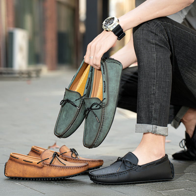 Four seasons long-term goods cross-border hot-selling foreign trade plus size men's fleece-lined warm bean shoes foot lazy driving men's shoes - Image 3