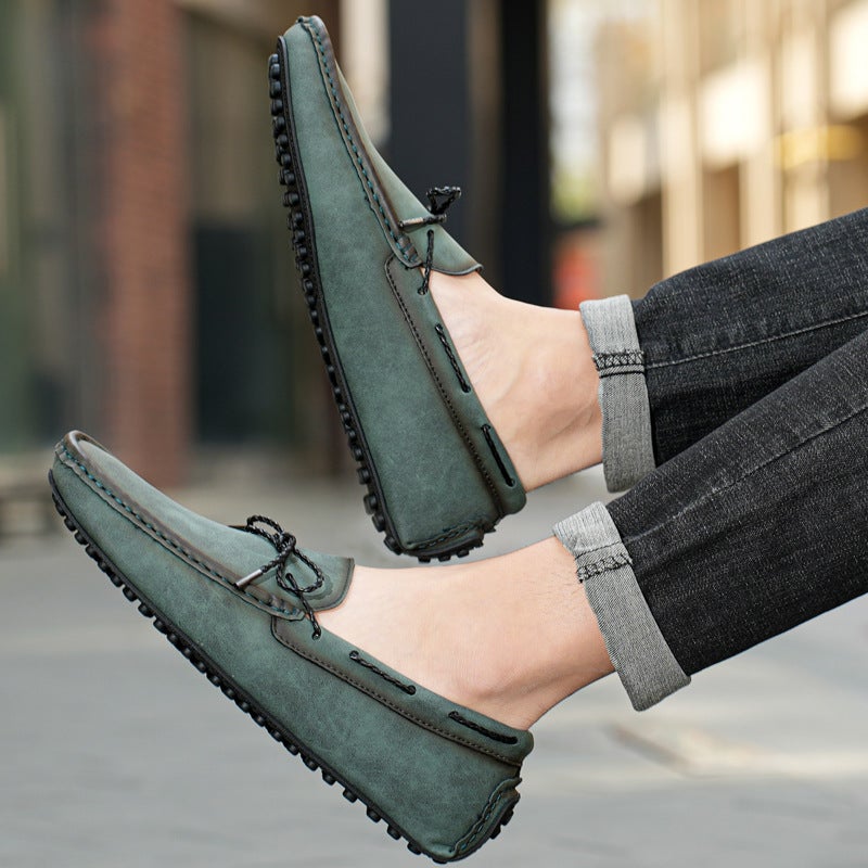Four seasons long-term goods cross-border hot-selling foreign trade plus size men's fleece-lined warm bean shoes foot lazy driving men's shoes - Image 5