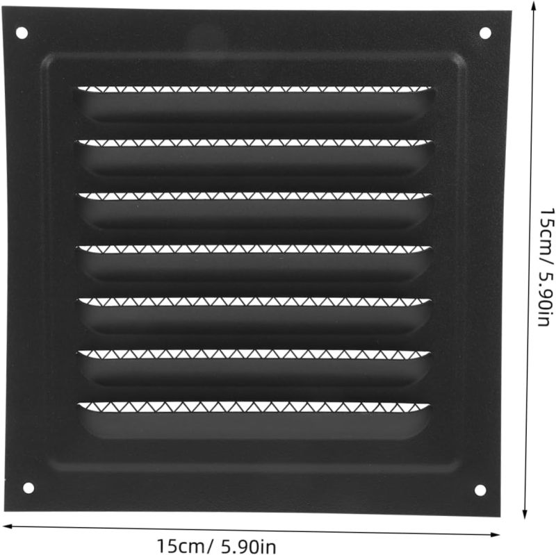Exterior Wall Vent Cover 15cm Black Waterproof - Dust Protection Attic Vent Cover for Home Garage - Image 2