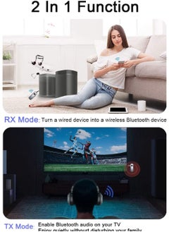 Y&D Bluetooth 5.0 Adapter, 3.5mm Jack Aux Dongle, 2-in-1 Wireless Transmitter/Receiver for TV Audio, Projector, PC, Headphone, Car, Speaker, Boats or in Gym, Home  - Image 3