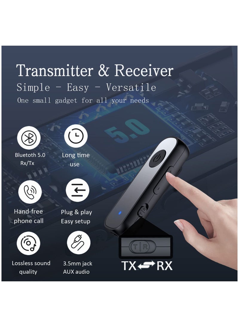 Y&D Bluetooth 5.0 Adapter, 3.5mm Jack Aux Dongle, 2-in-1 Wireless Transmitter/Receiver for TV Audio, Projector, PC, Headphone, Car, Speaker, Boats or in Gym, Home  - Image 4