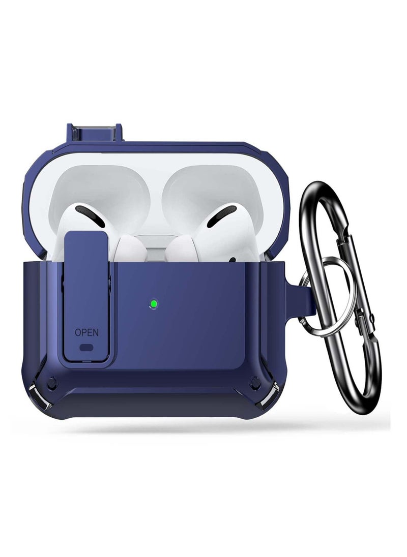 Generic Airpods 3rd Generation Case and Airpods Pro 1 Case with Key Chain, Security Lock Armour with Switch for Airpods Pro 3nd, Front LED Visual - Blue  - Image 1