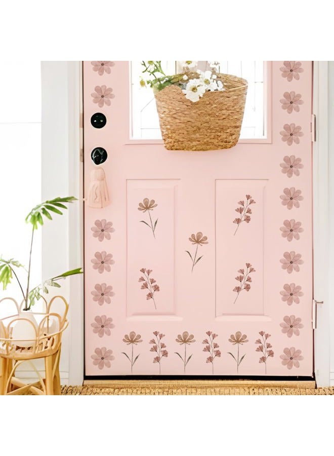 YouRfocus Daisy Wall Decals Boho Flower Wall Stickers for Girls Room Playroom Nursery, Dual Layer Print for High Coverage for Home DIY Decor, Removable Peel and Stick Stickers (Pink-B) - Image 3