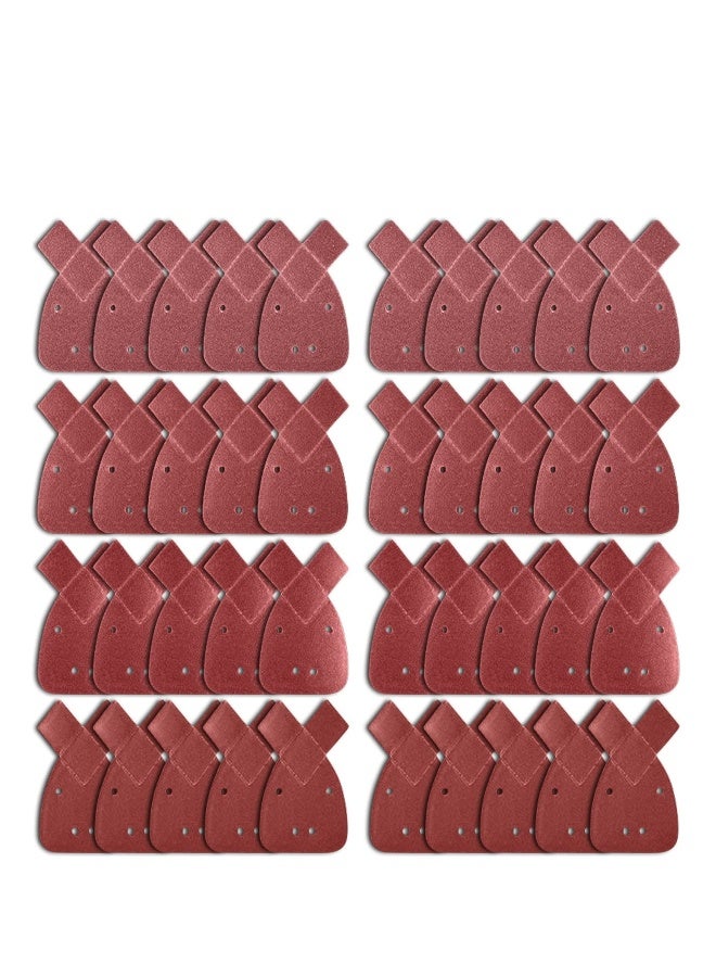 40pcs Black and Decker Mouse Sander Pads, Sanding Pads for Mouse Sander, Mouse Sanding Sheets with Extra 2 Tips for Replacement Assorted 40 60 80 120 Grits to Fit Black and Decker Detail Palm Sander  - Image 1