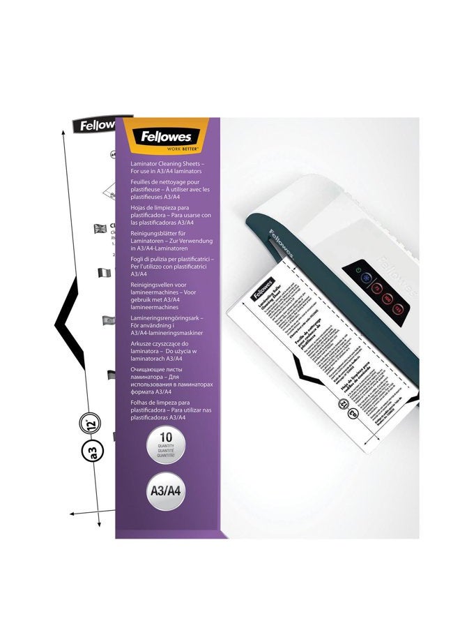 Fellowes Laminator Cleaning Sheets, 10 per Pack (5320603) - Image 1