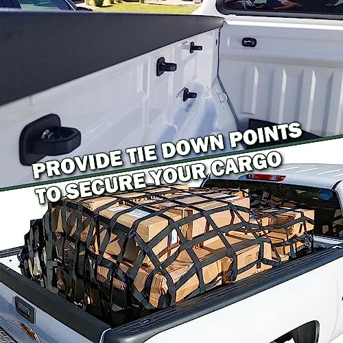 Phamyor Aluminum Tie Down Anchors Truck Bed Side Wall Anchor fit for 2007-2023 Chevy Silverado/GMC Sierra, 2015-2023 Chevy Colorado/GMC Canyon, Truck Bed Cargo Hooks, DZ97903, Black, 9pcs - Image 5