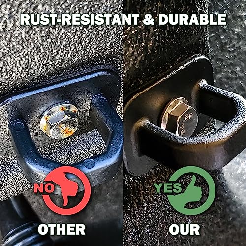 Phamyor Aluminum Tie Down Anchors Truck Bed Side Wall Anchor fit for 2007-2023 Chevy Silverado/GMC Sierra, 2015-2023 Chevy Colorado/GMC Canyon, Truck Bed Cargo Hooks, DZ97903, Black, 9pcs - Image 4